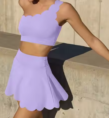 Jupe Festonnée Flora - Lilas