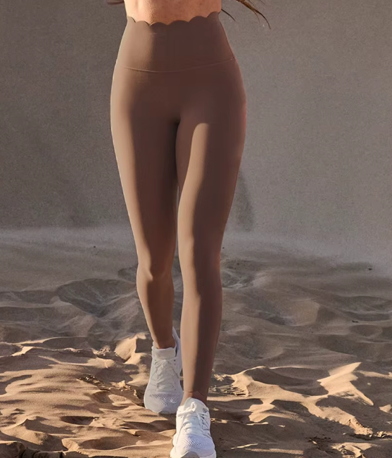 Leeging Taille Haute Festonné Flora Cacao